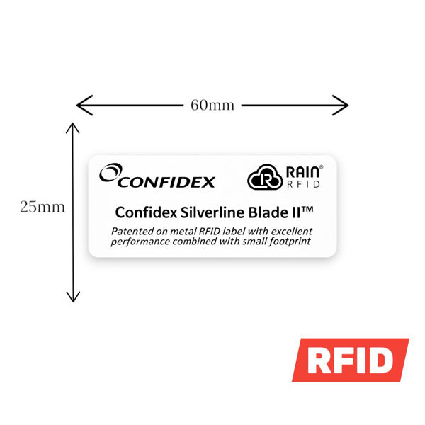 Picture of Zebra RFID Polyester Foam Tag Silverline Blade II 60 x 25mm